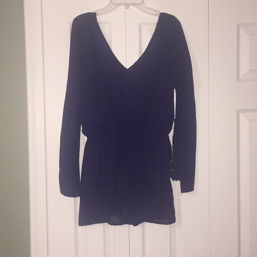 Navy long sleeve romper